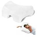 Side Sleeper Pillow with Arm Hole, Shoulder Relief System, Arm Pillow for Neck and Shoulder Pain, Premium Memory Foam, Suitable for Side, Back and Stomach Sleepers - White