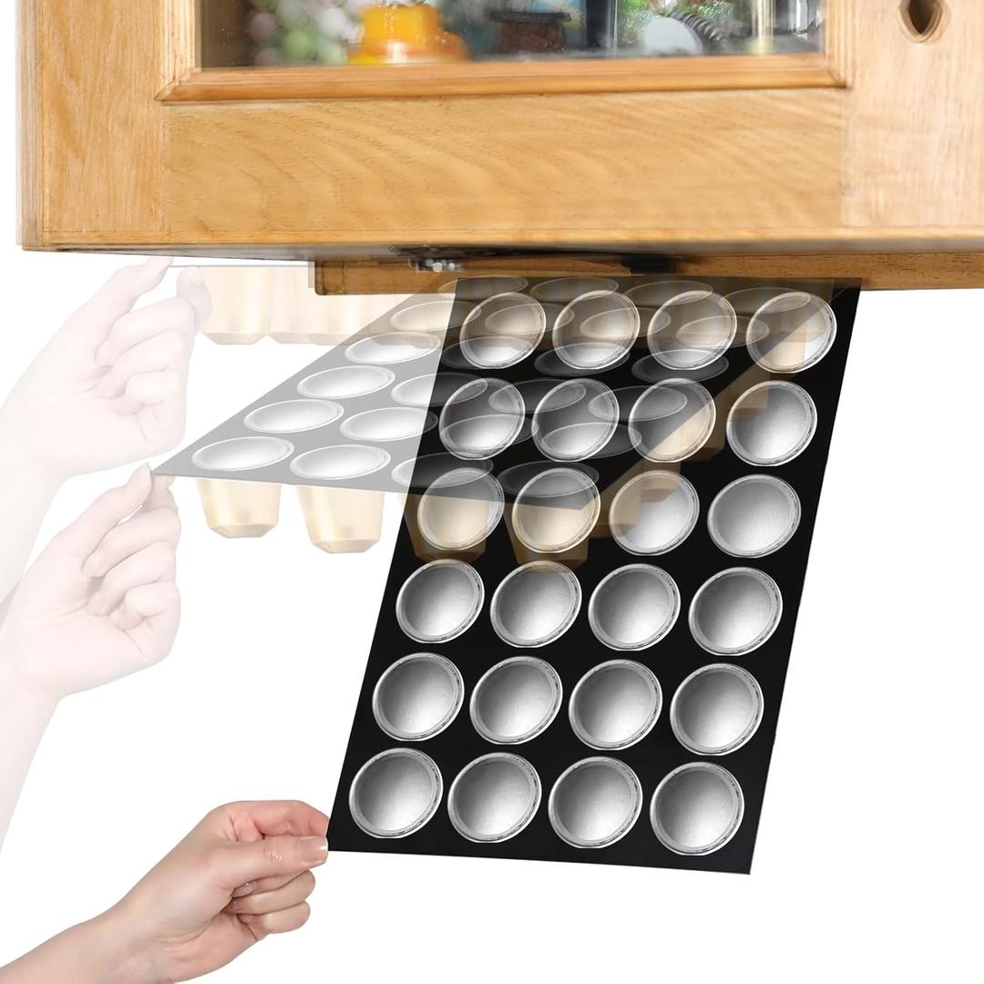 Tioncy Under Cabinet Coffee Pods Holder, Space-saving Coffee Holder Under Counter Organizer Storage for Small Spaces Counter Bar Accessories(Black,24 Pods)