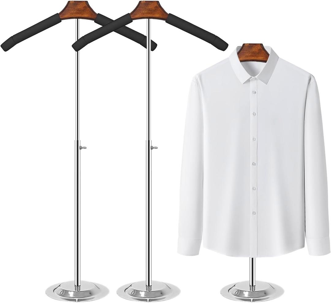 Eunika 2 Pack Adjustable T Shirt Display Flexible Shoulder Stand, 1631 Inch Portable Metal Shirt Rack Display Stand Garment Coat Holder for Clothing Garment Coat Retail Vendor, Cloakroom