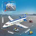 WINGIFT 510 Pcs City Passenger Airplane Building Set, 6 IN1 Plane Building Blocks Toys, STEM Aircraft Bricks with Shuttle Bus, Baggage Truck,Airplanes Model Toys Gifts for Adults Boys Girls Age 6-12+