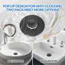 2 x zaa Bathroom Sink Stopper - 2Pack Bathroom Sink Drain Strainer,Pop Up Bathroom Drain Stopper with Anti-Clogging Filter Basket,for 1.05~1.65 in U.S.Standard Basin Drain Holes,Black