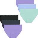 Hanes Girls' Big Moves Breathable Stretch Tween Underwear (10, Purple/Blue/Mint/Black/Grey)