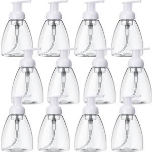 12 Pcs eBoot Foaming Soap Dispenser Foaming Pump Bottle Travel Hand Soap Pump Foam Dispenser Bottle Plastic Press Bottles Empty Refillable Plastic Container for Liquid Shampoo (8 oz)