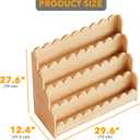 SpaceAid 4-Tier Scalloped Bookshelf, Montessori Bookcase for Toddlers, Wooden Book Shelf Organizer Display Furniture for Kids Rooms, Playroom, Nursery and Classroom, 29.6 Wide, Natural