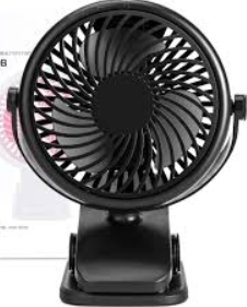 Portable Magnetic USB Clip on Fan - 6 Inch 5000mAh Rechargeable, 3 Speed, 720 Adjustable, Personal Desk Fan for Bedroom, Camping, Golf Cart, Office (TF29B 5000mah black, Black)