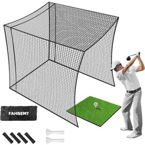 10x10x10 Golf Cage Net, Baseball Batting Cage Net Only Golf Cage Hitting Net for Backyard Driving Baseball Batting Cages for Backyard