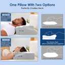 Cervical Neck Pillow for Neck Pain Relief, Ergonomic Memory Foam Contour Pillow for Sleeping, Cooling Butterfly Pillow for Back,Side,Stomach Sleepers, Orthopedic Bed Pillow for Neck Support(White)