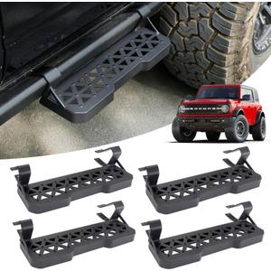 4PCS Z-Steps Add-On Running Boards for Ford Bronco 2021-2025 with Rock Rail Side Steps 4-Doors Accessories(Not Fit Raptor or Sport)