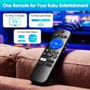 Replacement for Roku Voice Remote : Voice Remote Control for Roku TV, Audio Devices, Streaming Stick, Most Players with 4 Shortcuts & Easy Setup, Purple