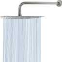 NearMoon Square Rain Shower Head With Extension Arm, Large Stainless Steel Rainfall Shower-Waterfall Full Body Coverage (12 Inch, Nickel)
