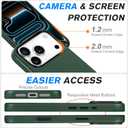 SHIELDON Genuine Leather Case for iPhone 17 Pro 6.3" 2025 | Compatible with Magsafe, Camera Button Updated, Magnetic Wireless Charging, Slim Fit, Shockproof, Metal Button, Protective Cover - Evergreen