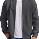 COOFANDY Men's Cotton Bomber Jacket Lightweight Flight Jackets Casual Softshell Varisty Jacket (Dark Grey, Large)