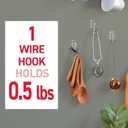 Command Small Clear Wire Toggle Hooks, 10 Wall Hook and 12 Strips, Damage-Free Hanging with Adhesive, Great for Hanging, Organization and Storage, Holds up to 0.5 lb