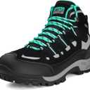R CORD Women's Waterproof Hiking Boots for Outdoor Trekking, Camping, and Trail - Black Size 6.5