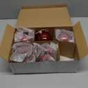 5 Pcs 4 Inch Large Vintage Mercury Glass Christmas Ornaments with Velvet Bow Christmas Hanging Glass Ball Ornaments Red Mercury Decor for Xmas Tree Vintage Holiday Decoration