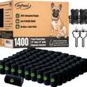 Dog Poop Bags Value Pack (1400 ct.) Extra Thick Strong Doggy Bags  Leak-Proof Biodegradable Poop Bags w/Dispenser Eco-friendly Landfill-Degradable Refill Rolls (Black, 70 Rolls, Unscented)