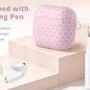 for Cute Glitter Airpods Pro 2nd/1st Generation Case with Cleaner Pen, Shell Pattern Airpods iPod Pro 2 Gen Cover Protective Skin Girl Women with Luxury Pearl Keychain 2023/2022/2019 - Pink