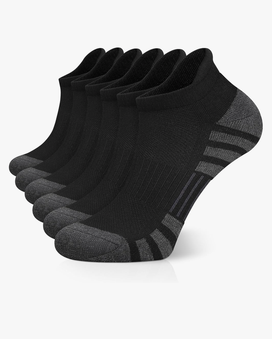 Airacker Ankle Athletic Running Socks Cushioned Breathable Low Cut Sports Tab Socks for Men and Women (6 Pairs)