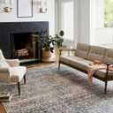 Loloi Chris Loves Julia Jules Collection JUL-06 Denim/Spice 3'-6'' x 5'-6'', .13" Pile Height, Accent Rug