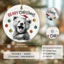 2 x Bear Christmas Ornaments 2025 - Forest Animals Ornaments for Christmas Tree Decorations, Unique Xmas Gifts for Bear Lovers Friends Mom Family, Woodland Animal Lovers Gifts for Women Men