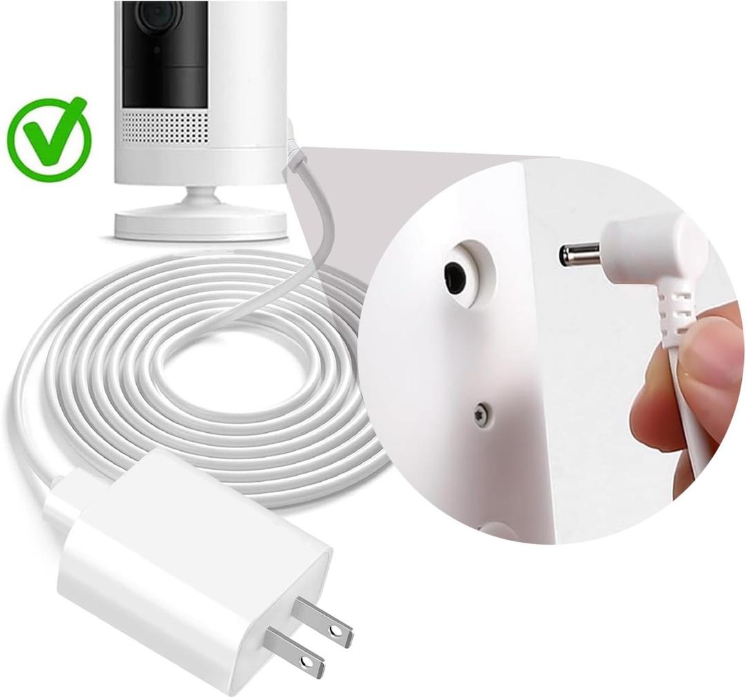 Adapter Charger for Ring Stick Up Cam Battery/Plug-in 3rd Gen/2nd & Ring Pan Tilt Stick Up Camera,Spotlight, Spotlight Cam Plus/Pro Indoor/Outdoor Weatherproof Charging Cable Power Cord 6FT