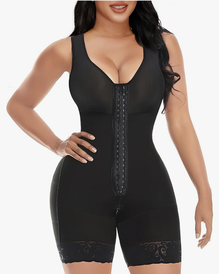 YIANNA Fajas Colombianas Shapewear for Women Tummy Control Post Surgery Full Body Shaper Butt Lifter with Zipper Crotch M