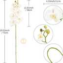 4pcs White Orchid Artificial Flowers 29.52" Real Touch Latex Faux Phalaenopsis Branches Vintage Fake Butterfly White Orchid with Stems for Home Wedding Decoration