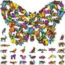 Butterfly Wooden Jigsaw Puzzle 127 Pieces, 17.5"x12.3" with Unique Shapes for Adults by WoodGalaxy