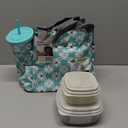 Fit & Fresh Lunch Bag For Women, Insulated Womens Lunch Bag For Work, Leakproof & Stain-Resistant Large Lunch Box For Women With Containers and Matching Tumbler, Snap Closure Westport Bag Aqua