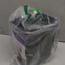 Superio Mini Plastic Trash Can with Swing Top Lid 1.25 Gallon Compact Small Waste Bin Portable Garbage Can for Countertop, Desktop, Make up Vanity, Bathroom, Car, Under Sink, Dorm 5 Qt (Grey/Black)