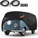 Special 16-Layer Full Car Cover Fit for Volk-swagen 1950-1992 Bus T1 T2 T3, Ultra Heavy 600D Oxford Cloth, All-Weather Protection Summer Sun Exposure and Winter Snow Rain Dust UV, Black