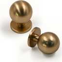 FILTA 10 Pack 1Inch(27mm) Diameter Round Solid Ball Champagne Bronze Cabinet Knobs Drawer Pulls Cabinet Hardware for Kitchen Cabinets and Bathroom Cabinets (Single Hole Knob)