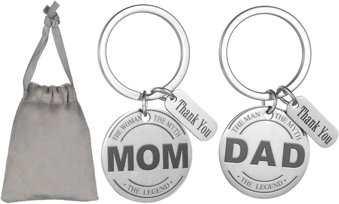 1 Pair Keychain to Parents from Son or Daughter Mather's Day Father's Day Christmas Birthday Party Keyring Gifts