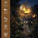 VIHOSE Solar Hummingbird Wind Chimes for Outside, 39 Inch Waterproof Hummingbird Moon Windchime Outdoor Solar Lights for Women Mother Birthday Housewarming Gift Garden Decor