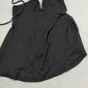 Rooscier Women's Drawstring Halter V Neck Backless Sleeveless Flare Ruched Cami Tank Tops M