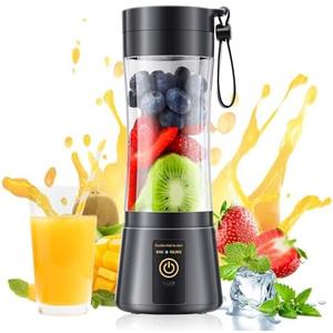 Cordless Portable Personal Size Blender - Mini Blender Make Smoothies and Shakes, 380Ml BPA Free Travel Cup, Powerful Blending Suit in Office/Home/Gym