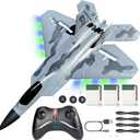 RC Jet Plane 2.4GHz Remote Control Airplane Gift for Kids and Adults - New Planes Model Led Light Aircraft Fighter Army Toy with Extra 3 Battery, Easy to Flying Toys for Boys and Girls