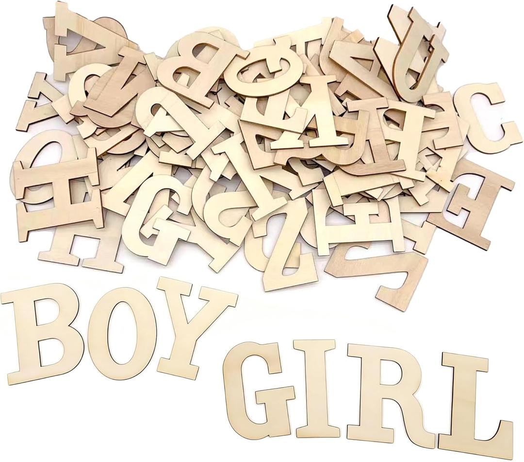 Wooden Letters for Crafts, 2 Inch Unfinished Capital Wooden Alphabet Letters & Numbers Wood Letters for DIY Painting Arts Home Decorations Spelling Learning (168Pcs)