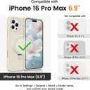 Liquid Silicone Case for iPhone 16 Pro Max with Magnetic Ring Stand, Military Grade Shockproof Protection, Anti-Scratch Microfiber Lining Covers for iPhone 16 Pro Max, White