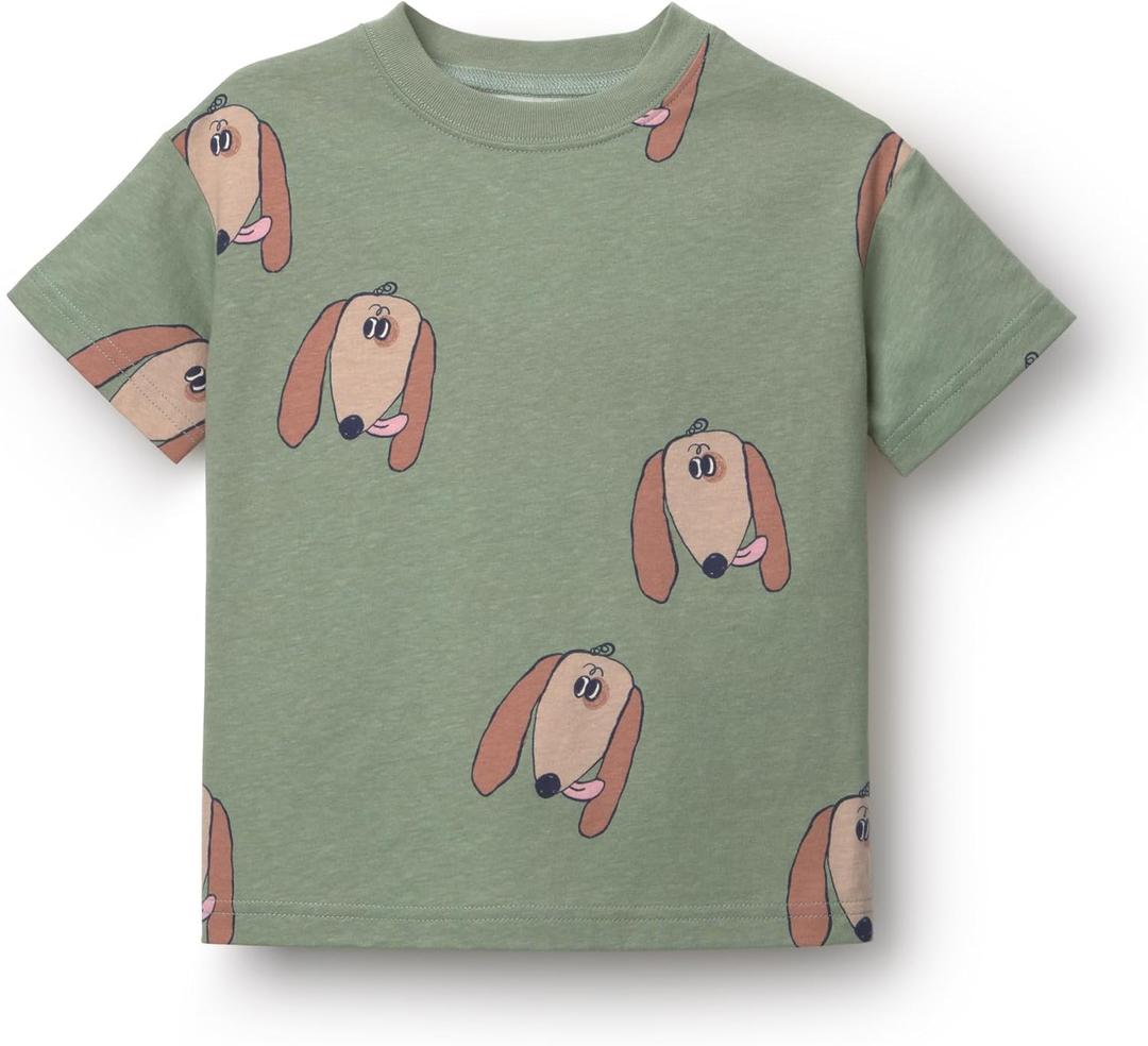 Baby Short-Sleeve Relaxed Tee (Green), Size 5T
