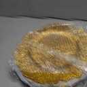 LYHLYA 13 Inch Gold Charger Plates, Round Reef Pattern, Plastic, Set of 12, for Dinner Plates, Wedding Decor, Table Setting (Round)
