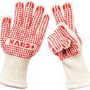 Hand+ Heat Resistant Oven Gloves (Size L/XL) 932F / 500C for BBQ Baking Cooking Smoker Fireplace Camping with Silicone Grip Thermo Dot Level 4 EN407 Certified
