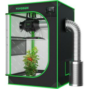 VIVOSUN S223 2x2 Grow Tent, 24"x24"x36" High Reflective Mylar with Observation Window and Floor Tray for Hydroponics Indoor Plant for VS1000