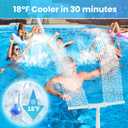 Dual Spray Pool Fountain, 10-20F Cooler Water for Above/In-Ground Pools, Dual Spray Waterfall Sprinkler Fountain, Adjustable Waterfall Cooling and Relaxation