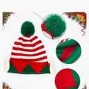 Christmas Elf Knitted Hat for Kids Red and White Stripes Beanie Hat Winter Warm Costume New Year's Gifts Home Christmas Party