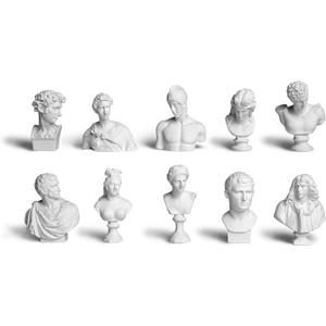 Garwor 10PCS/Set Mini Figures of Greek Mythology Statue Resin Sculpture World Famous Bust Figurine Home Office Art Dcor, 2.75" H