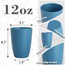 2 x SINOGE Premium Wheat Straw Cups Unbreakable Drinking Glasses | Set of 6 | Alternative to Plastic Cups Reusable Water Glasses Dishwasher and Microwave Safe Drinking Cups 12 oz - MultiColor