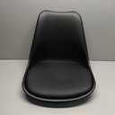 OLIXIS Dining Chairs Set of 4 Mid-Century Modern Dinning Chairs, Living Room Bedroom Outdoor Lounge Chair PU Leather Cushion and Wood Legs, Black (Inky)