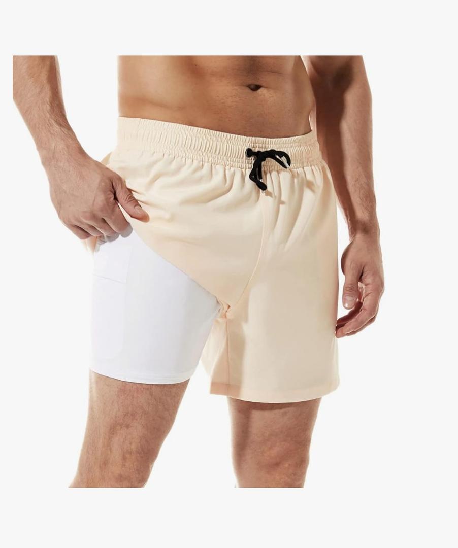 BRISIRA Mens Swim Trunks Swim Shorts Quick Dry 5 inch Inseam Beach Shorts with Compression Liner and Zipper Pocket M BRISIRA Mens Swim Trunks Swim Shorts Quick Dry 5 inch Inseam Beach Shorts with Compression Liner and Zipper Pocket M