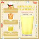 Minatee 100 Count Plastic Cups Disposable Fancy Cups Heavy Duty Wine Cocktail Glasses for Mother's Day, Wedding, Graduation, and Birthday Party Plastic Drinking Tumblers(Yellow,10 oz)